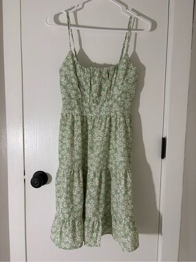 Womens Floral Green Sundress